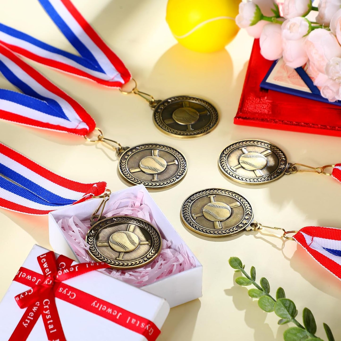 Remuuly 30 Pcs Gold Medals Bulk 2'' Basketball Soccer Baseball Volleyball Football Lacrosse Kickball Cheer Bowling Trophy Medals for Awards for Sports Participation Winner Gift