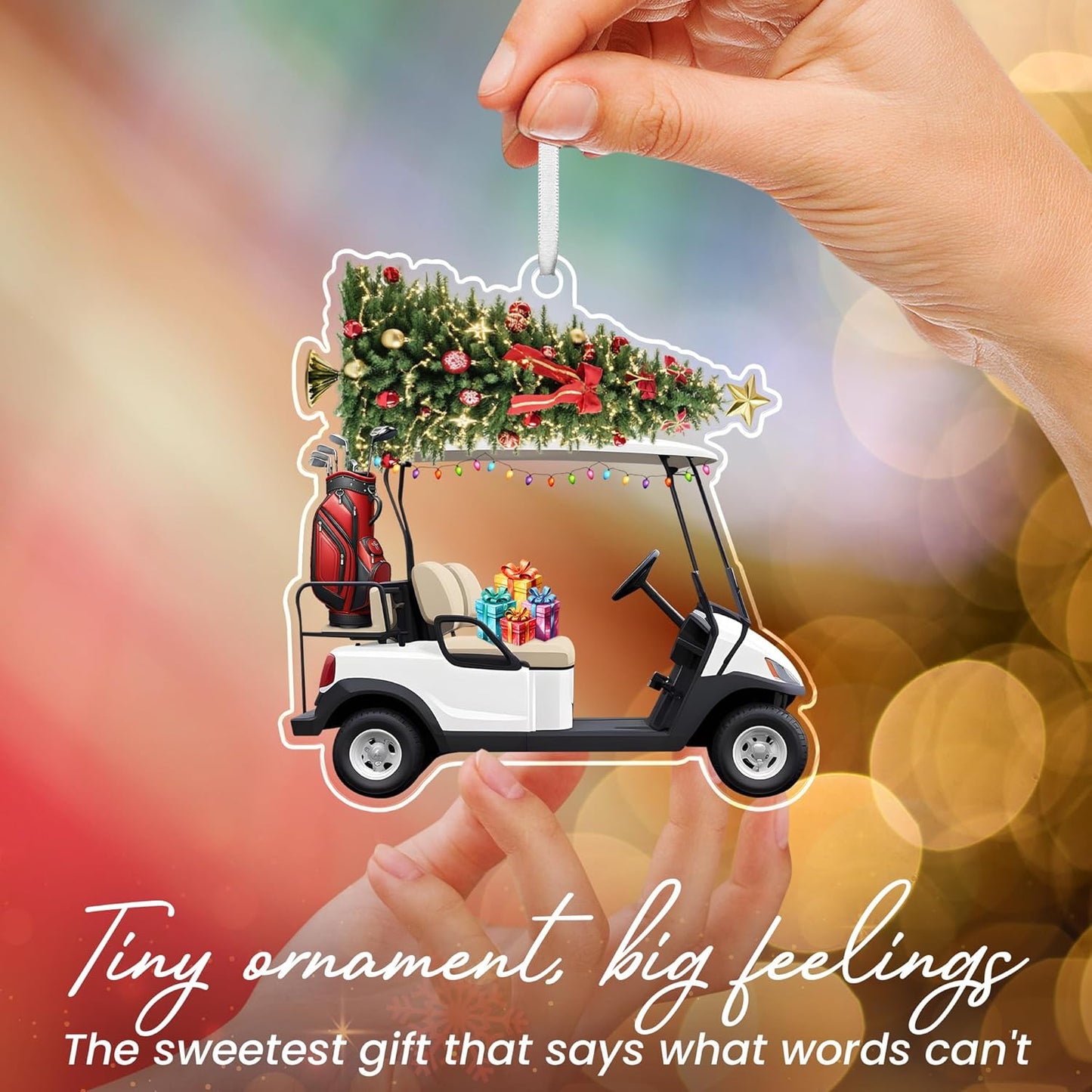 FLAGWIX Christmas Golf Gifts for Men Women - Acrylic Golf Christmas Ornaments 2025 for Tree Decorations - Golfing Gifts for Golfers Men, Sports Ornaments for Tree, Gift for Golfers Friend