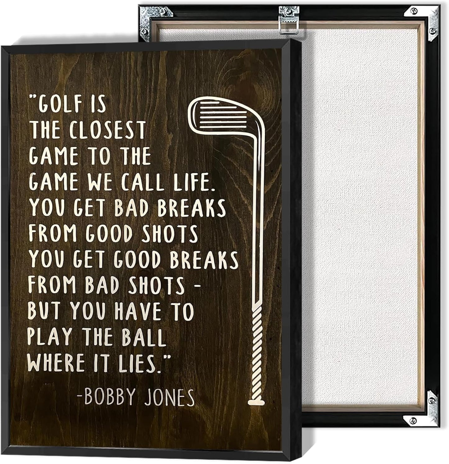 Golf Inspirational Quote Poster Classic Positive Quotes Pictures Wall Art Funny Life Lessons Saying Themed Prints Painting For Living Room Bedroom Office Wall Decor 24x36in Wframed