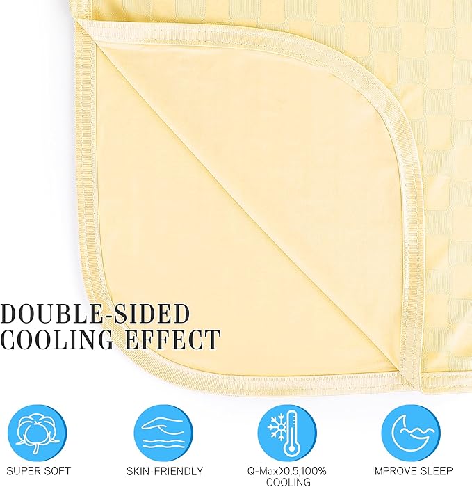 AmyHomie Cooling Summer Blanket with Double Sided Cold Effect, Breathable, Lightweight, Arc-Chill Q-Max>0.5 Cool Fiber, for Hot Sleepers Night Sweats, Dark Gray Checkered, 90"x90"Queen Size