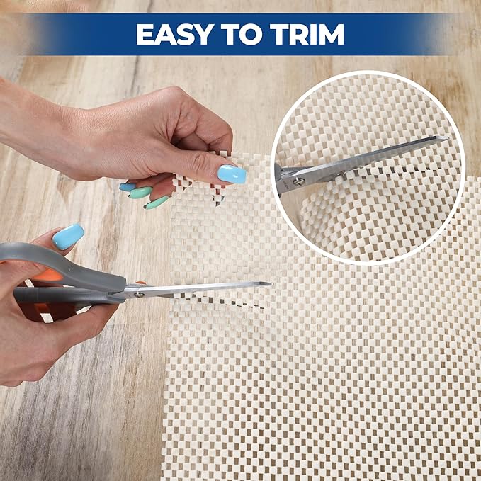 Superior Rio Reversible Rug Pad, Non-Slip, Non-Skid, Thick Mesh Design, Floor Protector, Padding, Furniture Gripper Mat, Slide Stopper, Foam Grip, Polymer Coated Polyester, 2' 6" x 8', Cream