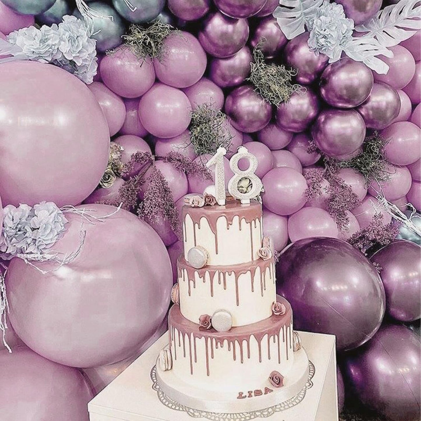 PartyWoo Dusty Purple Balloons 100pcs Different Sizes Pack of 18 12 10 5 Inch Lavender Boho Neutral Balloon Arch Kit for Baby Shower Graduation Butterfly Fairy Birthday Party Decorations Purple-F29