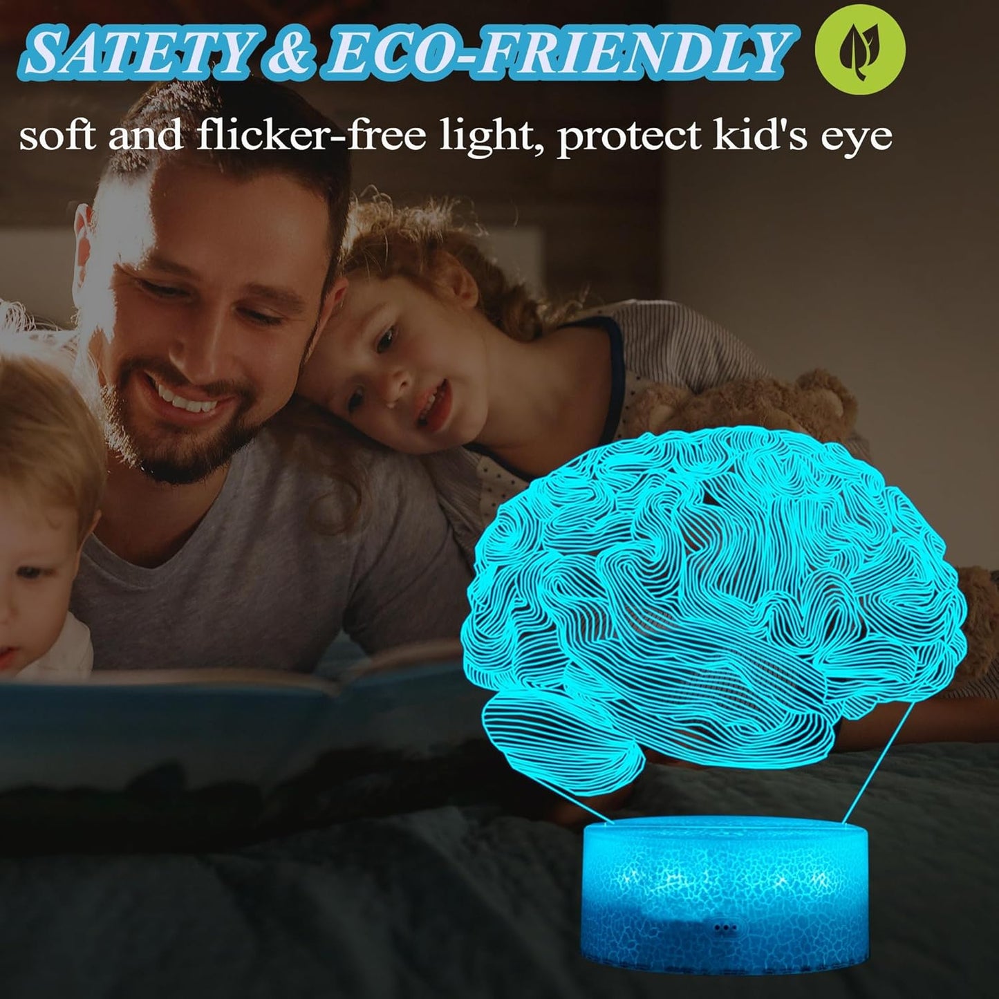 Neurology Gifts, 3D Brain Illusion Lamp, Night Light with16 Colors Changing, Remote Control, Timer, Dimmable, Kids Room Decoration, Xmas Brain Model Gifts
