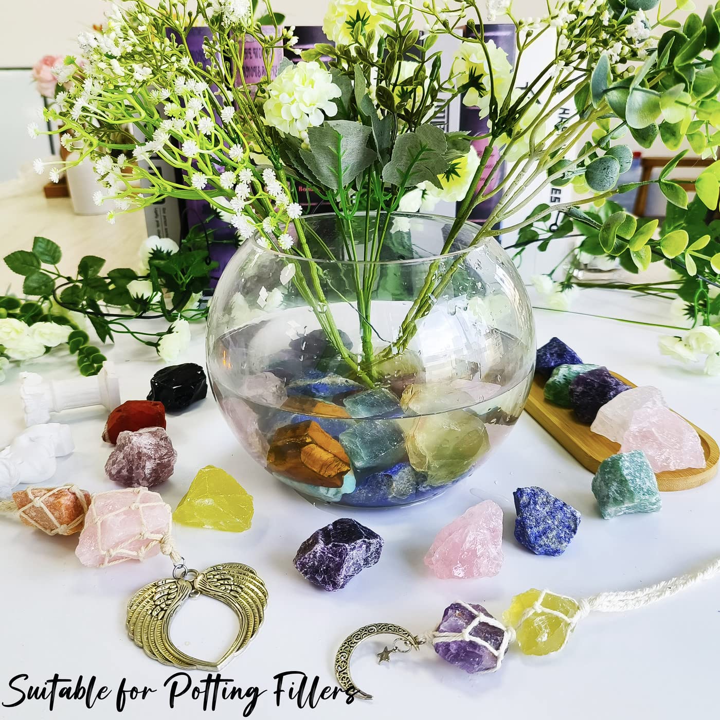 ZHIYUXI 2" Amazonite Crystal Raw Crystals Bulk Crystals and Stones Large Natural Real Quartz Big Huge Rocks Gemstones for Tumbling Witchcraft Wire Wrapping Fountain Rocks Cabbing Room Decor 4Pcs