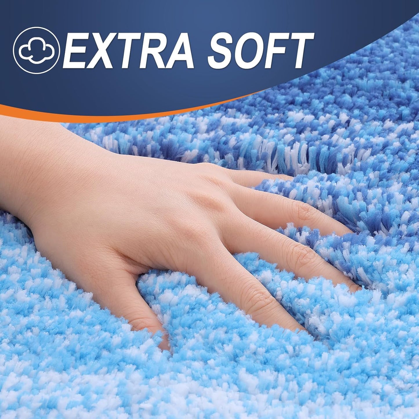 OLANLY Bathroom Runner Rugs 47x17, Extra Soft Absorbent Microfiber Bath Rugs, Rubber Backing, Quick Dry, Washable Bath Mats for Bathroom Floor, Tub and Shower, Home Decor Accessories, Light Royal Blue