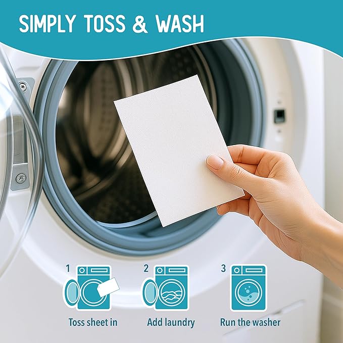 Reef Sheets Laundry Detergent Sheets, 64 loads, Hypoallergenic & Plastic-Free Eco-Friendly Packaging, Gentle on Skin, Tough on Stains, Travel-Friendly, Coastal Calm Linen Scent, 32 ct