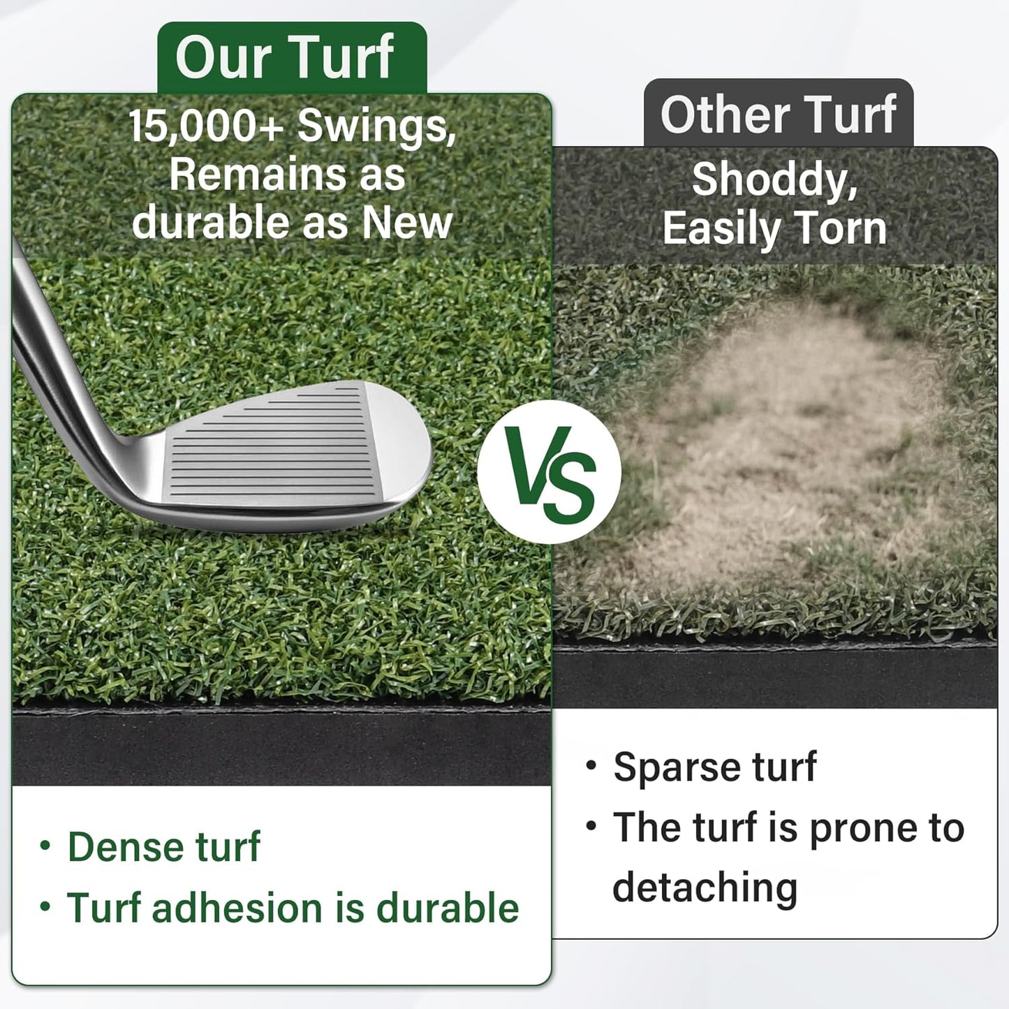 Golf Mat,Elite Golf Hitting Mats Practice Outdoor & Indoor,5x4ft Turf Driving Range Mats for Golf Simulators and Practice with 10 Balls,9 Tees,21|31mm Thickening Domivans