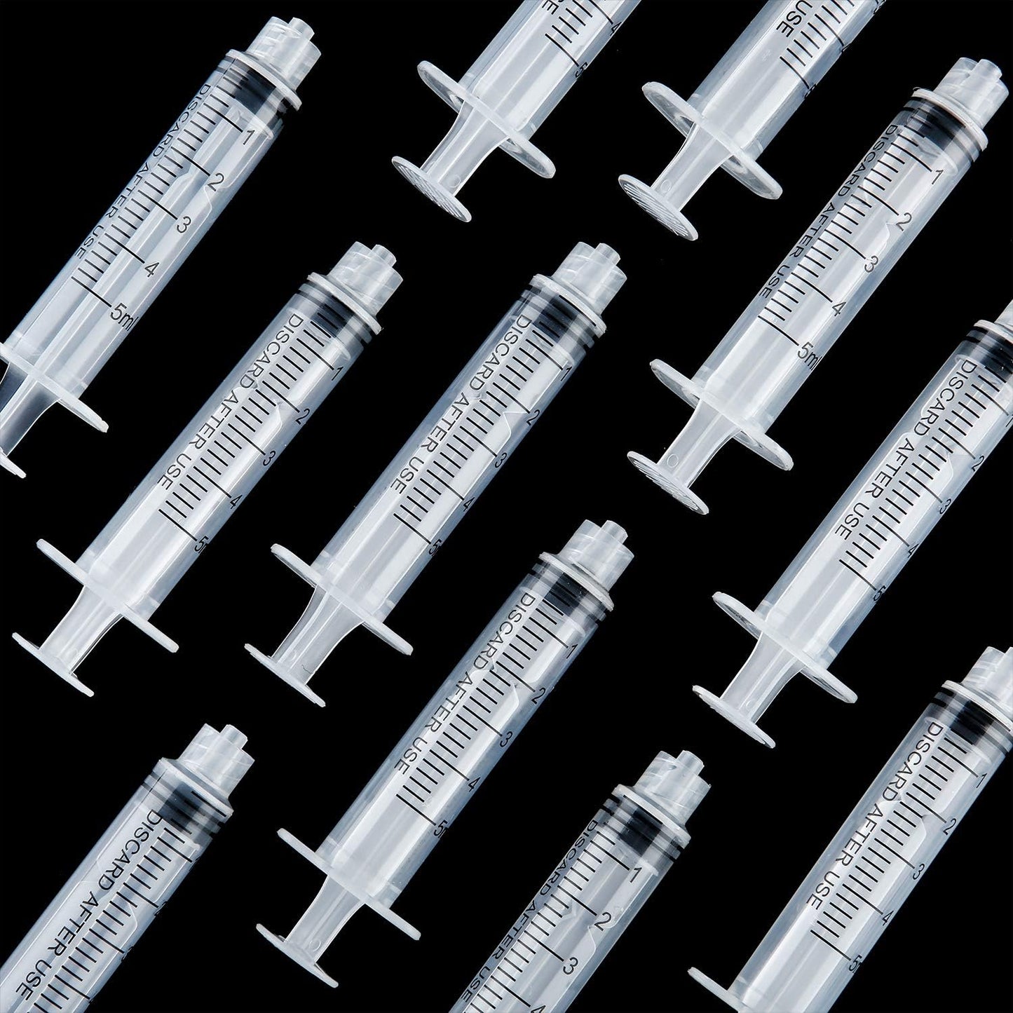 TecUnite 20 Pack Syringe Without Needle, Plastic Curved Syringes for Epoxy Resin, Craft, Feeding Pets Animals, Oil or Glue Applicator(5 ML)