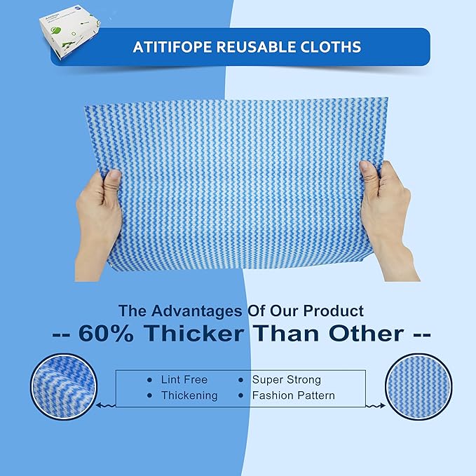 Reusable Cleaning Cloths,50 Count,Thickened Heavy Duty Wipes for Kitchen,Bathroom,Car-Multi-Purpose Cleaning Towels