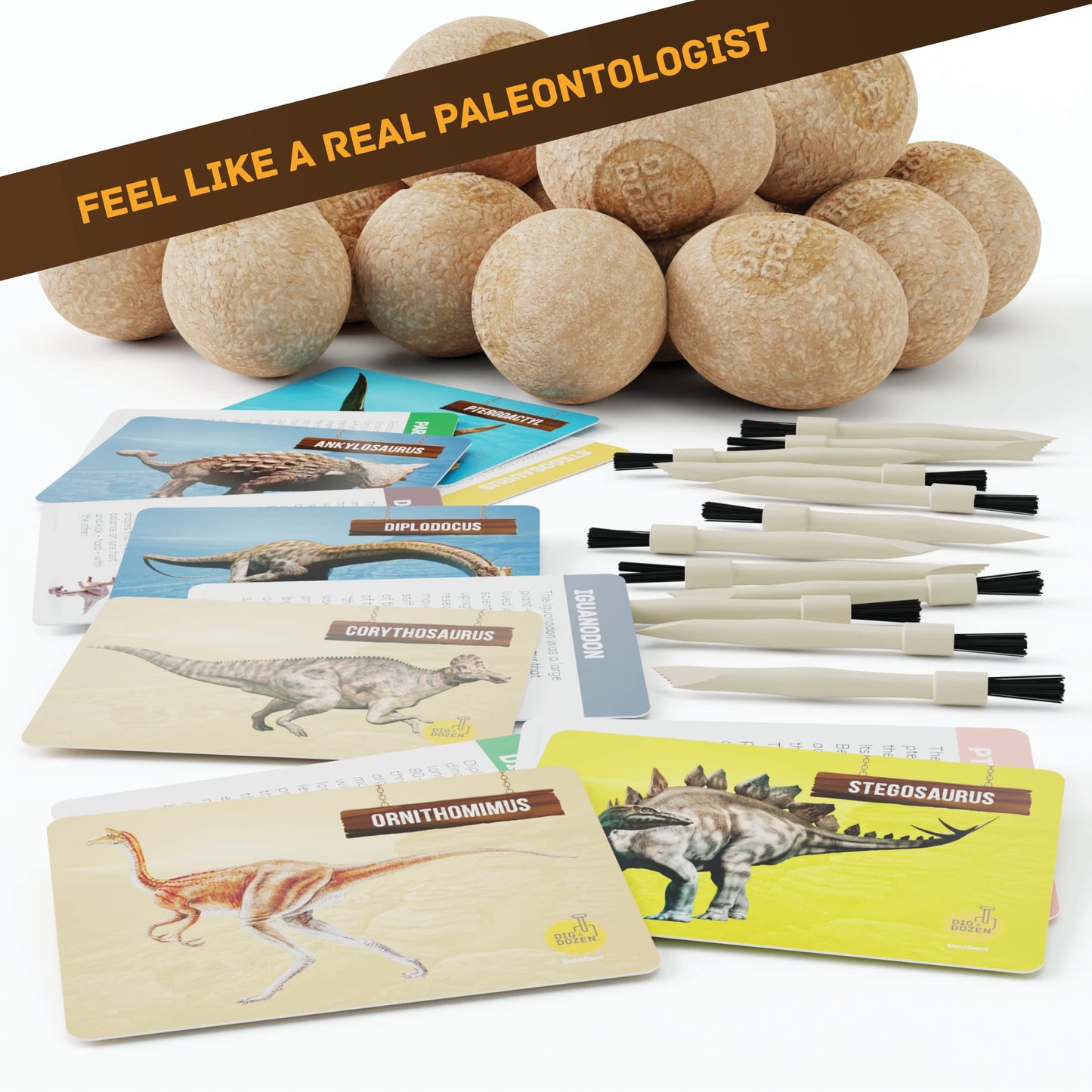 Dan&Darci Dig a Dozen Dino Egg Kit for Kids - Easter Basket Stuffers - Dinosaur Toys Gift 3-12 Year Old - 12 Eggs & Surprise Dinosaurs - Science STEM Activities - Boy Toy Party Gifts for Boys & Girls