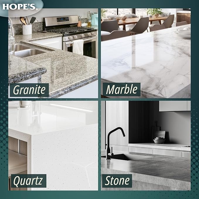 HOPE'S Perfect Granite & Marble Countertop Cleaner, Stain Remover and Polish, Streak-Free, Ammonia-Free, 22 Ounce, Pack of 1