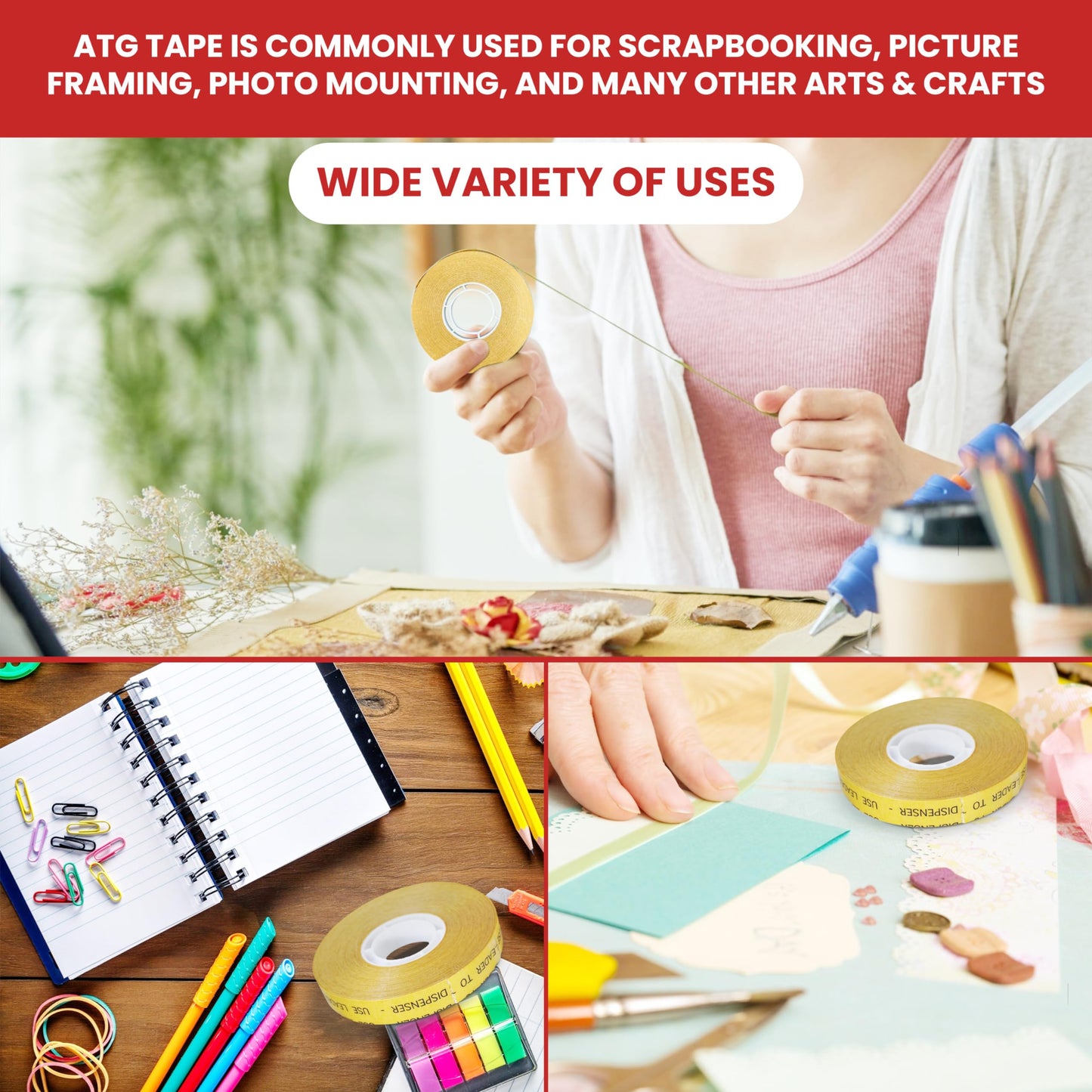 GGR Supplies T.R.U. ATG-7502 ATG Tape (Acid Free Adhesive Transfer Tape): 3/4 in. Wide x 36 yds. (Pack of 12)