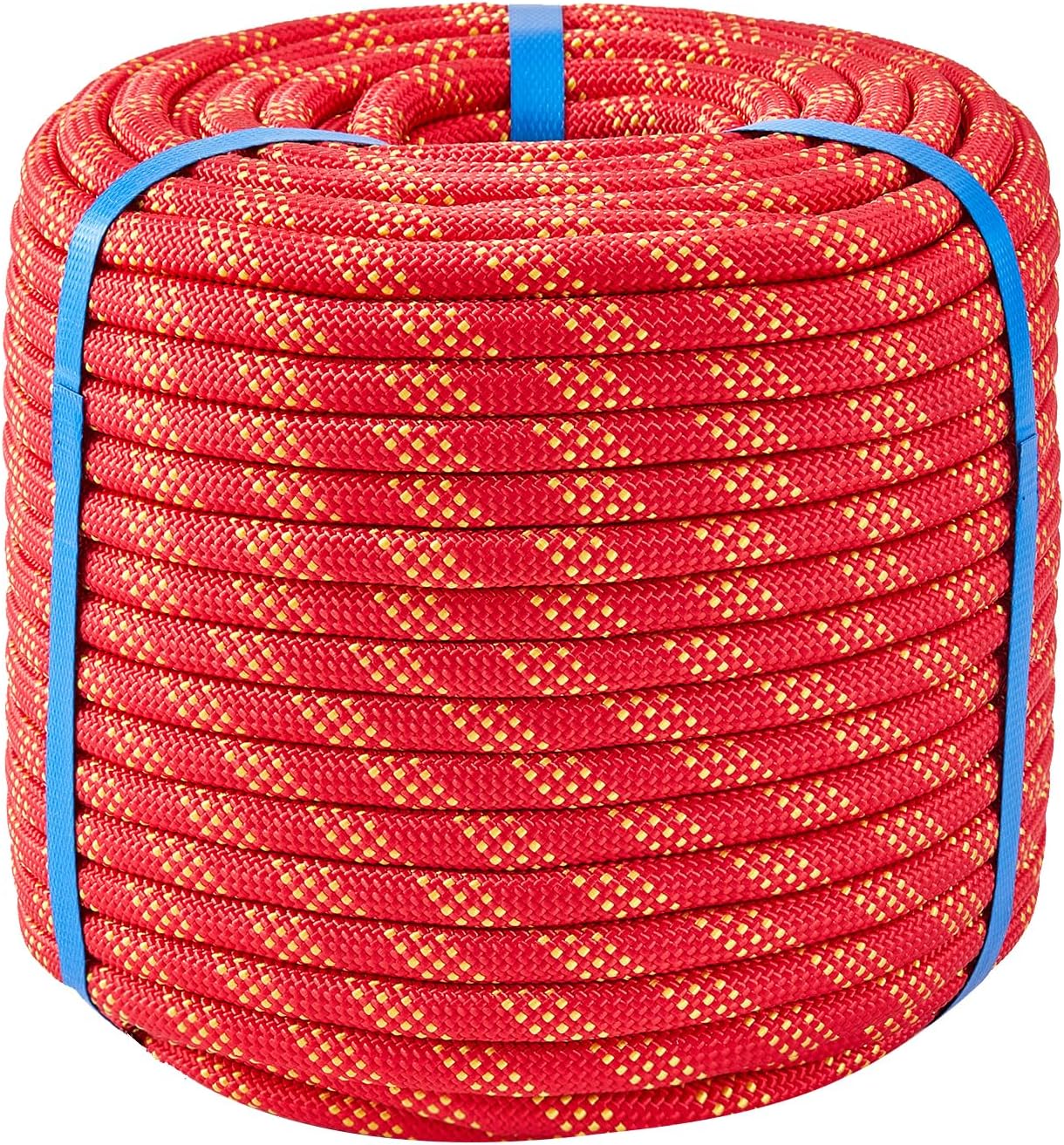 1/2 Inch 150ft Double Braided Polyester Arborist Rope, Heavy Duty Nylon Rope for Anchor, Tree Work, Cargo, Pulling, Sailing(Red)