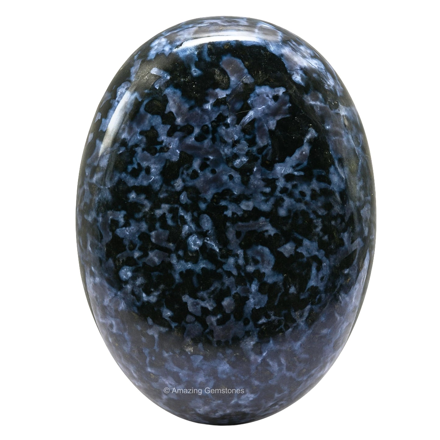 Amazing Gemstone Indigo Gabbro Jasper Palm Stone - Hot Massage Worry Stone for Natural Body Chakra Balancing, Reiki Healing and Crystal Grid