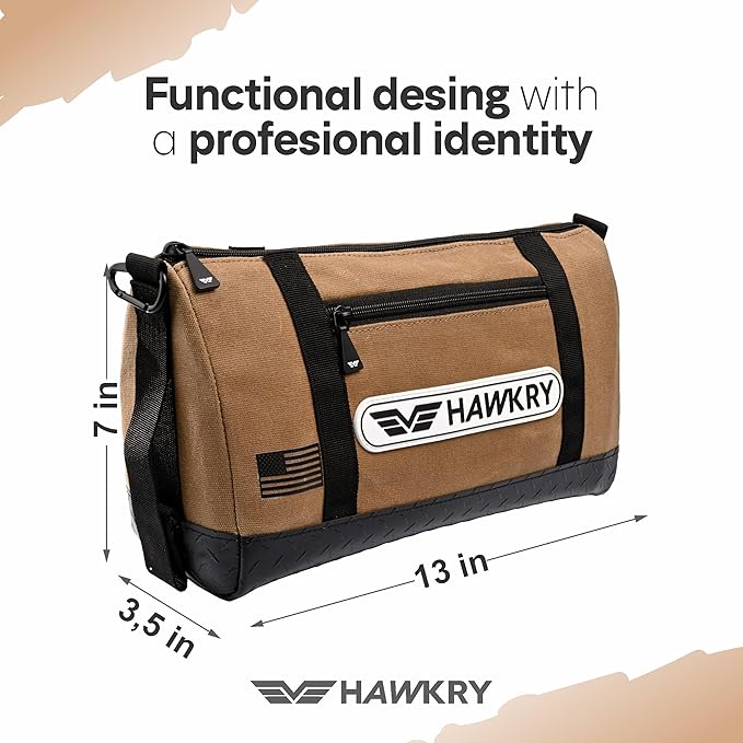 HAWKRY Heavy Duty Canvas Tool Bag Set of 4 – Waterproof Canvas Zipper Pouch, Garden Tool Bag, Construction Bags Heavy Duty, Small Zipper Pouch, Motorcycle Tool, Multipurpose Fishing Bag
