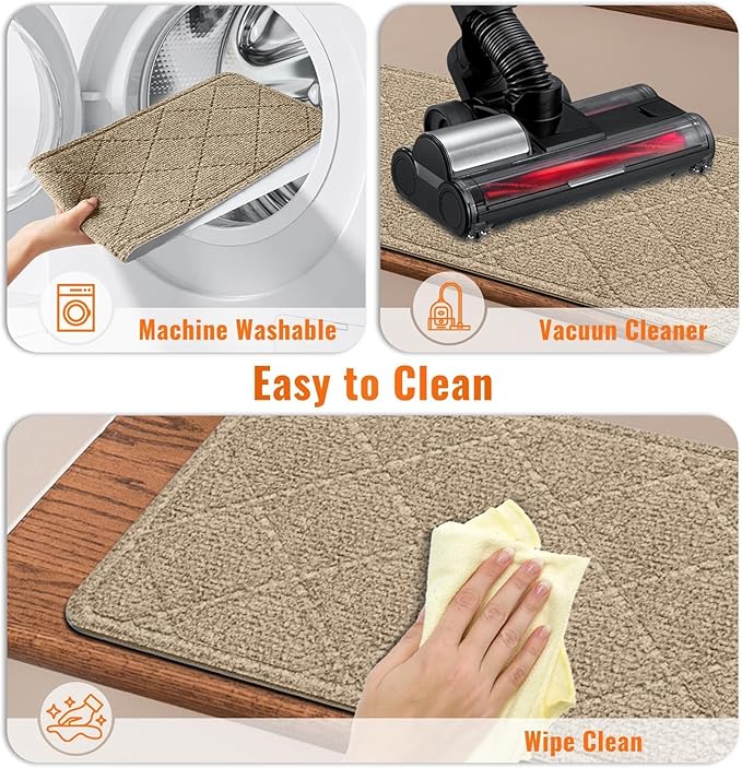 Stair Treads Non-Slip for Wooden Steps, 4Pack - 8" x 30" Edging Stair Runner Indoor for Kids Elders & Pets, Washable Carpet Stair Treads with Peel & Stick Reusable TPE Backing, Beige