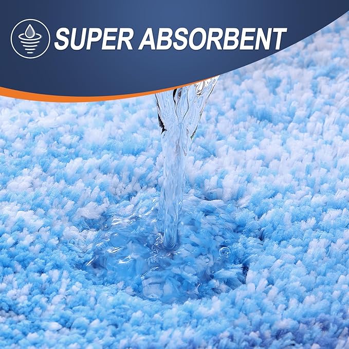 OLANLY Bathroom Runner Rugs 44x24, Extra Soft Absorbent Microfiber Bath Rugs, Rubber Backing, Quick Dry, Washable Bath Mats for Bathroom Floor, Tub and Shower, Home Decor Accessories, Light Royal Blue