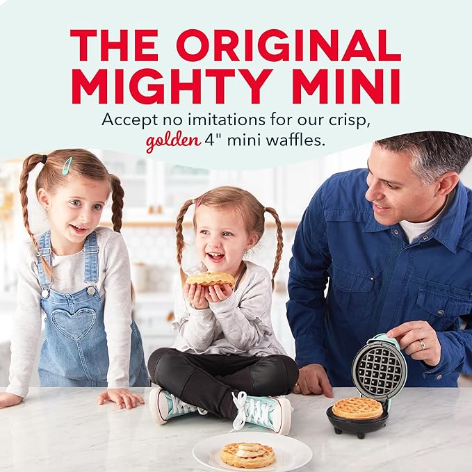 DASH Mini Maker for Individual Waffles, Hash Browns, Keto Chaffles with Easy to Clean, Non-Stick Surfaces, 4 Inch, White
