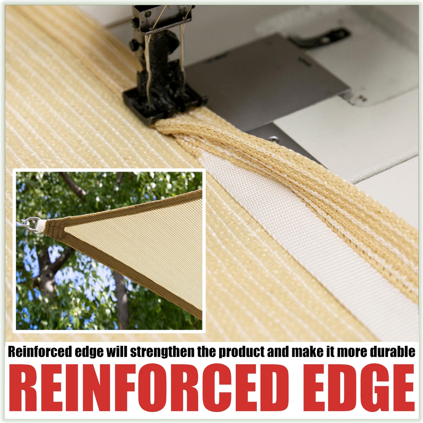 Royal Shade 12' x 20' Beige Rectangle Sun Shade Sail Canopy Outdoor Patio Fabric Screen Awning RTAPR1220 - UPF50+ 95% UV Blockage, Heavy Duty, Water & Air Permeable (We Make Custom Size)