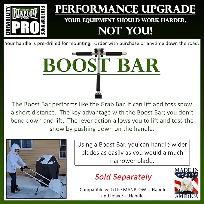 MANPLOW PRO Snow Pushers (PRO with Power U Handle Upgrade, 24")