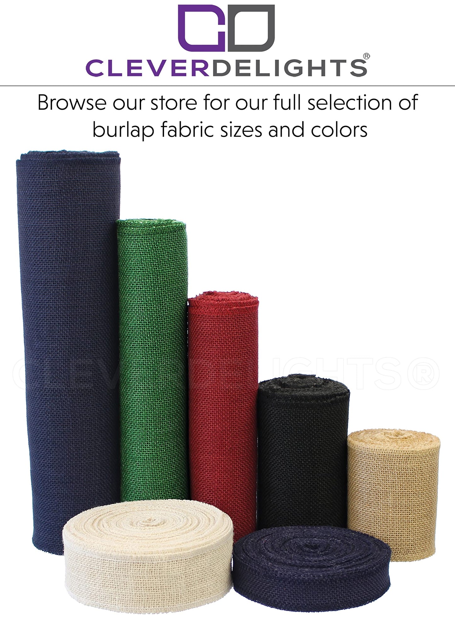 CleverDelights 6" Ivory Burlap Roll - Finished Edges - 10 Yards - Jute Burlap Fabric