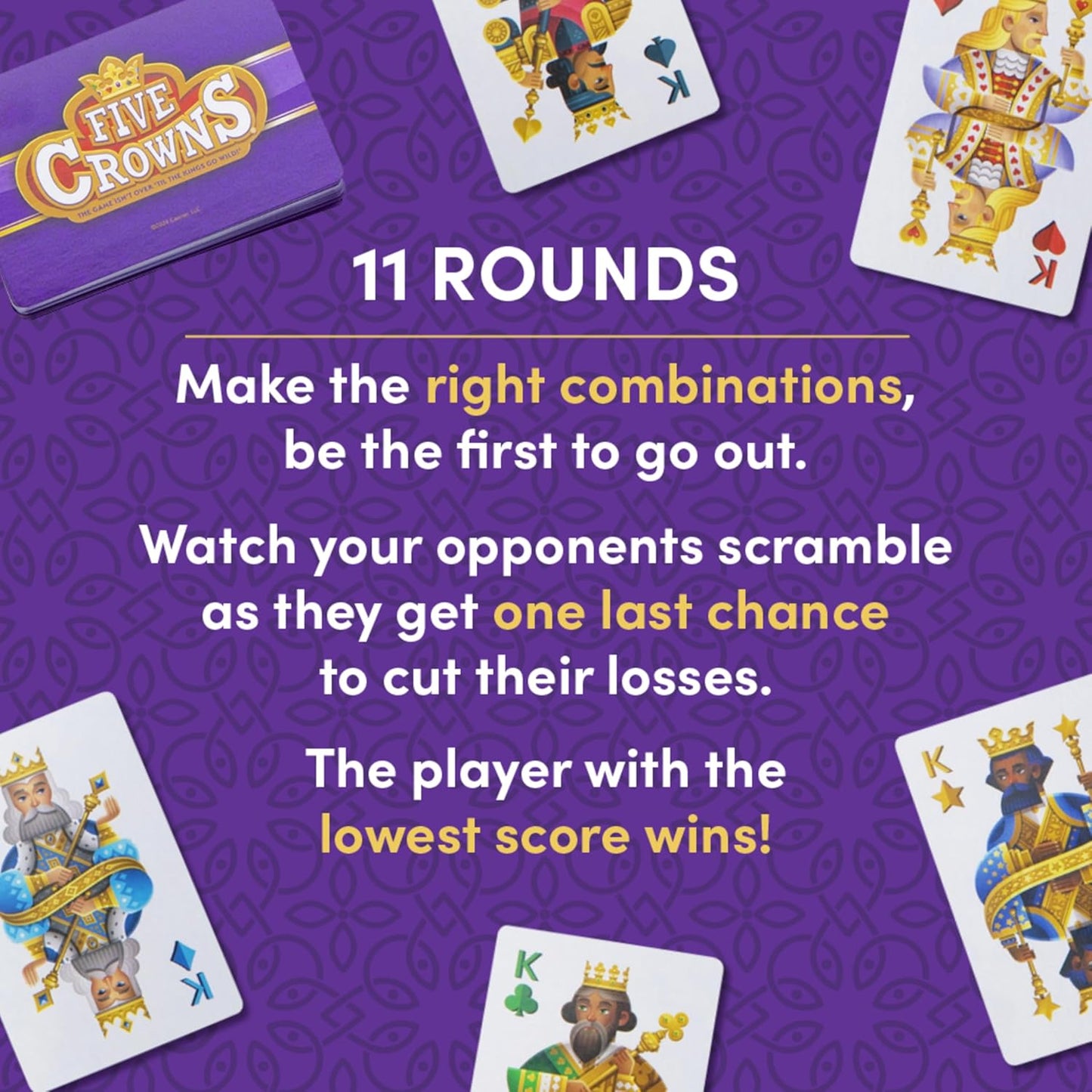 Playmonster Five Crowns Scorepad – 130 Page Replacement Score Sheet, Card Game Score Card, Tracks 7 Players at Once, Gift for Kids, Birthday Gifts
