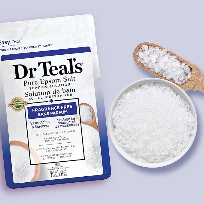 Dr Teal's Epsom Salt Magnesium Soak, Fragrance Free, 4 lbs