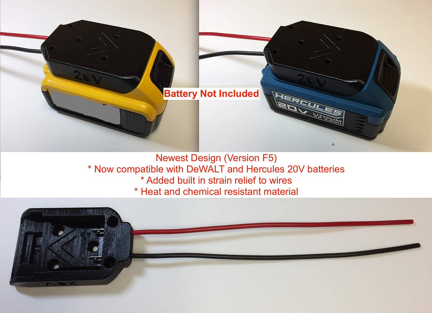 Battery Adapter For Dewalt 20V Max 18V Dock Power Connector 12 Gauge Robotics