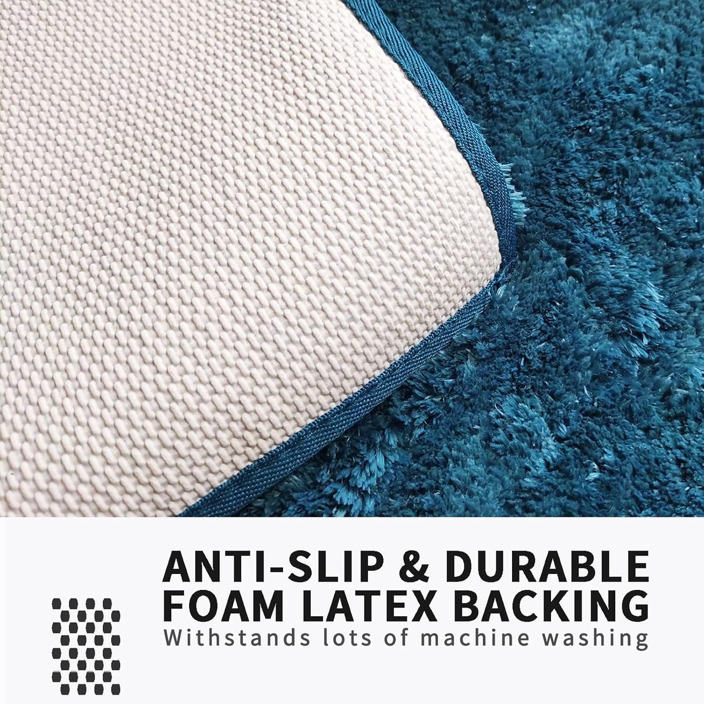 FIFU Bathroom Rugs 24" W x 36" L, Bath Mat for Bathroom, Bedroom, Laundry Room & Kitchen, Non-Slip Rubber Latex Backing, Extra Soft and Absorbent Microfiber Carpet, Machine Washable Rug, Peacock Blue