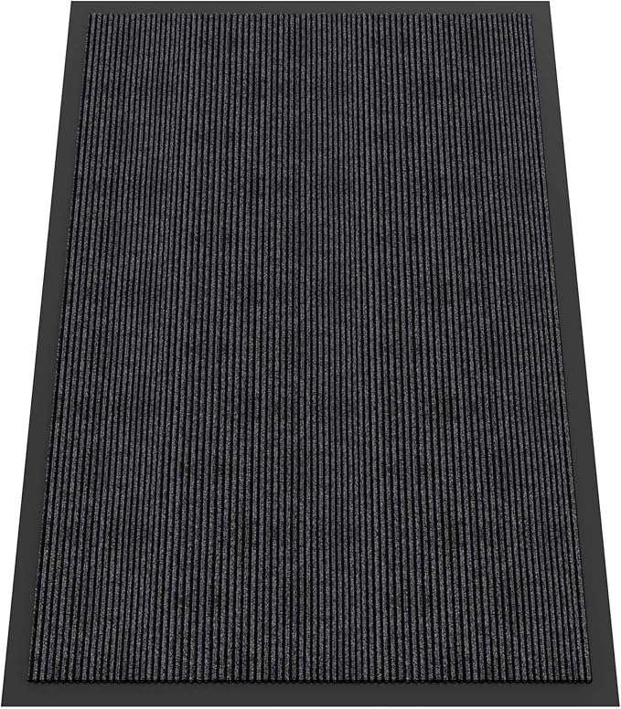 Indoor Outdoor Door Mat, 5’ x 4' Doormat for Entryway, Rubber Backing Non Slip Front Door Mat Outside Entrance, Super Absorbent Commercial Floor Mat for Home Office