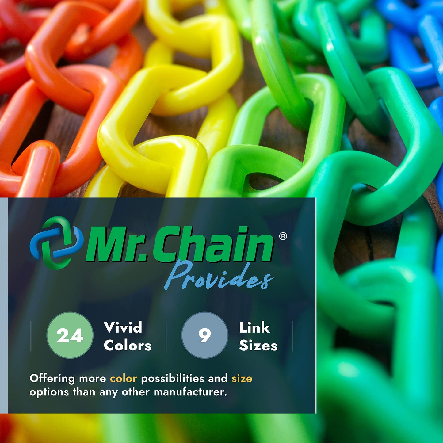 Mr. Chain Plastic Barrier Chain, Yellow, 1.5-Inch Link Diameter, 500-Foot Length (30002-500)