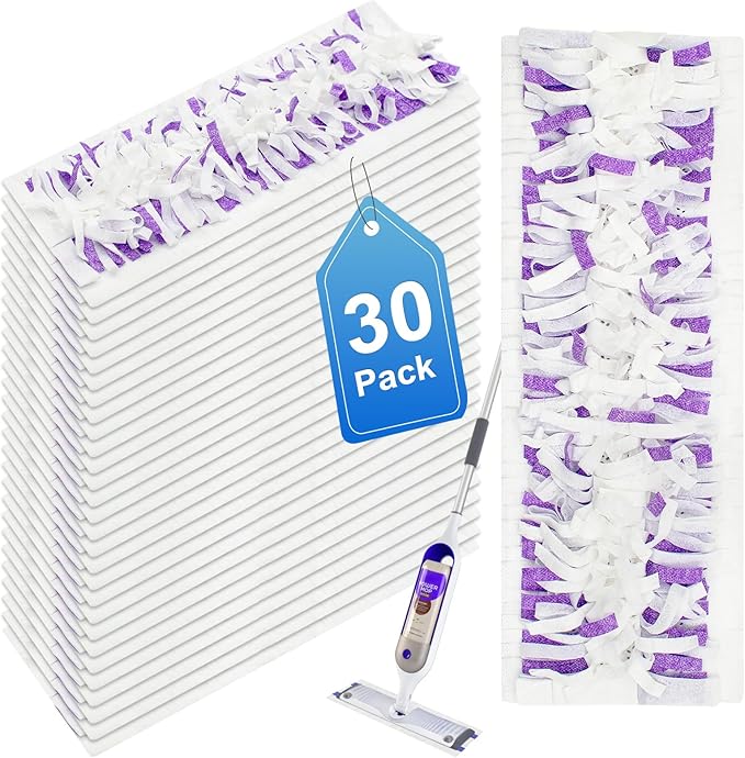 30 Pack Valuable Disposable Mopping Pad Refills Compatible with Swiffer PowerMop, Power Mop Refill Pads Replacements for Swiffer Power Mop Spray Mop Dry&Wet Pads Refills for Multi-Surface Floor Clean