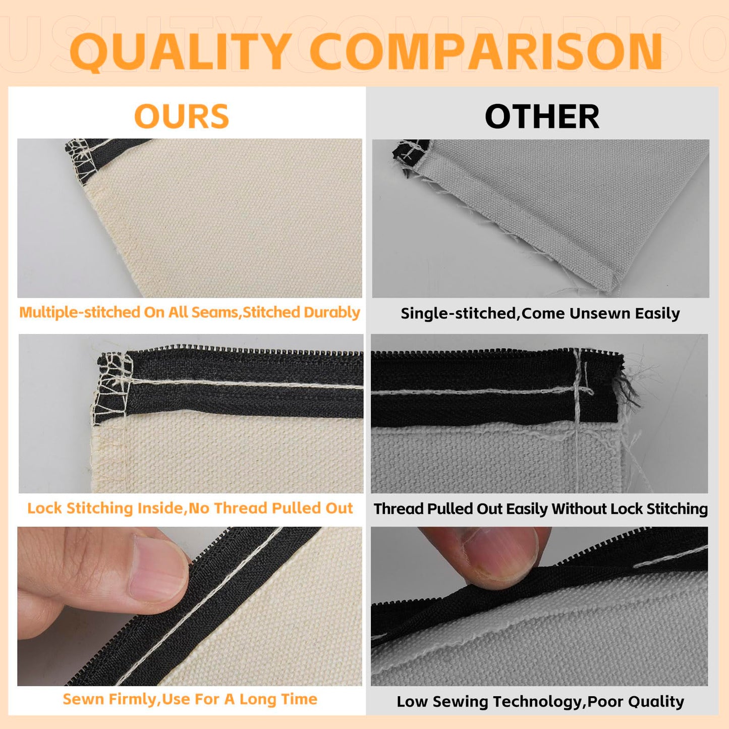 pabues 100 Pack 8 × 4.7 Inch Blank DIY Craft Bag Canvas Pencil Case Blank Makeup Bags- Beige Canvas Pencil Pouch Bulk Canvas Cosmetic Bag Multi-Purpose Travel Toiletry Bag Canvas Zipper Bags