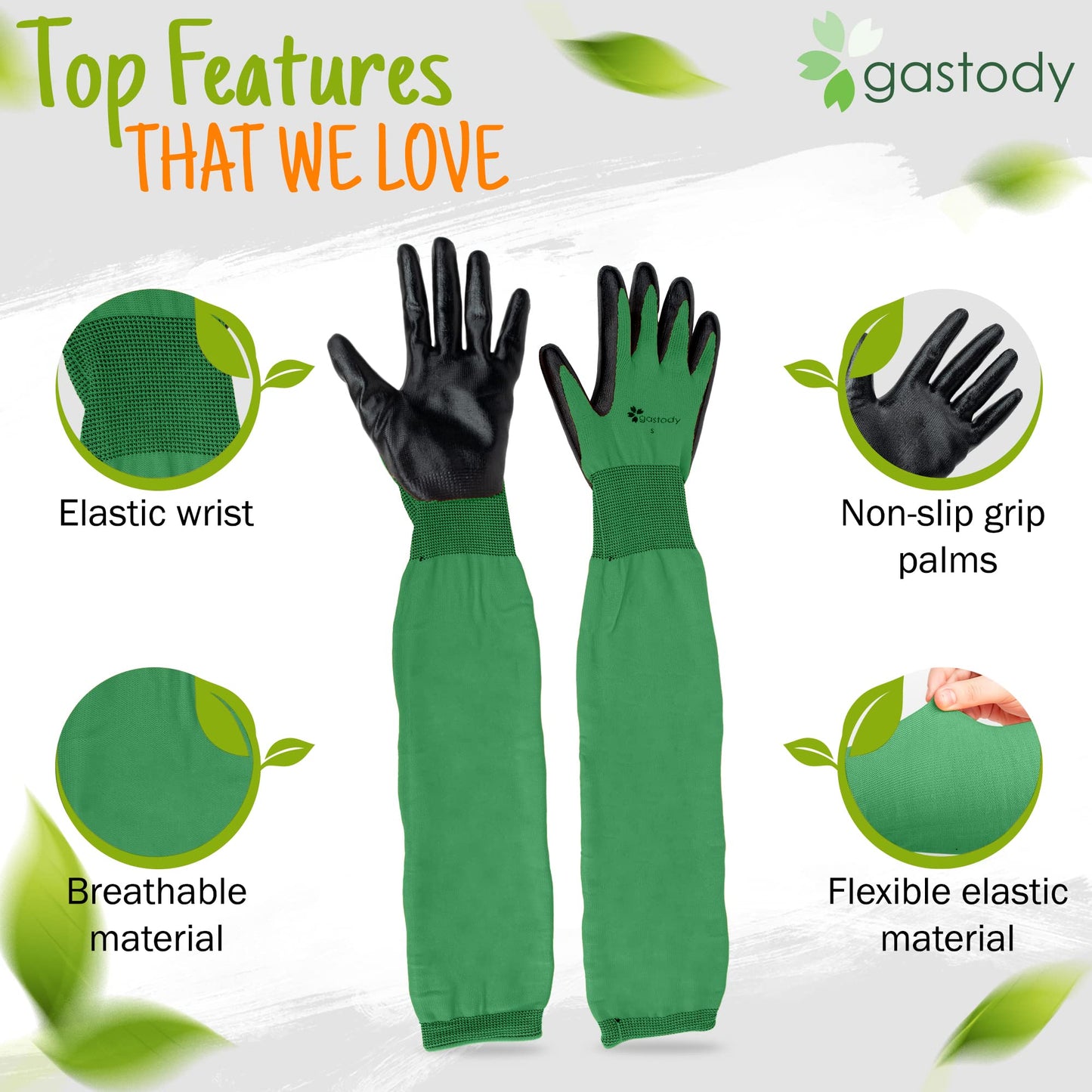 Gastody™ Long Gardening Gloves Women and Men S - Long Sleeve Garden Gloves Multipurpose Heavy Duty Outdoor and Indoor - Long Cuff Garden Gloves - Thorn Resistant Protective Work Rose Pruning Gloves