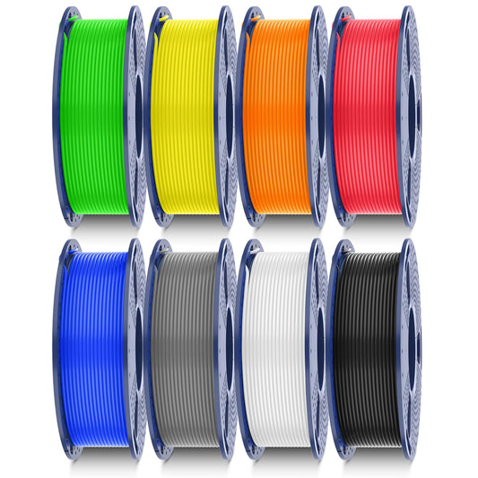 SUNLU ABS Filament 1.75mm 3D Printer Filament Bundle Multicolor, Individually Vacuum Packed, 2kg in Total, 0.25kg per Spool, 8 P
