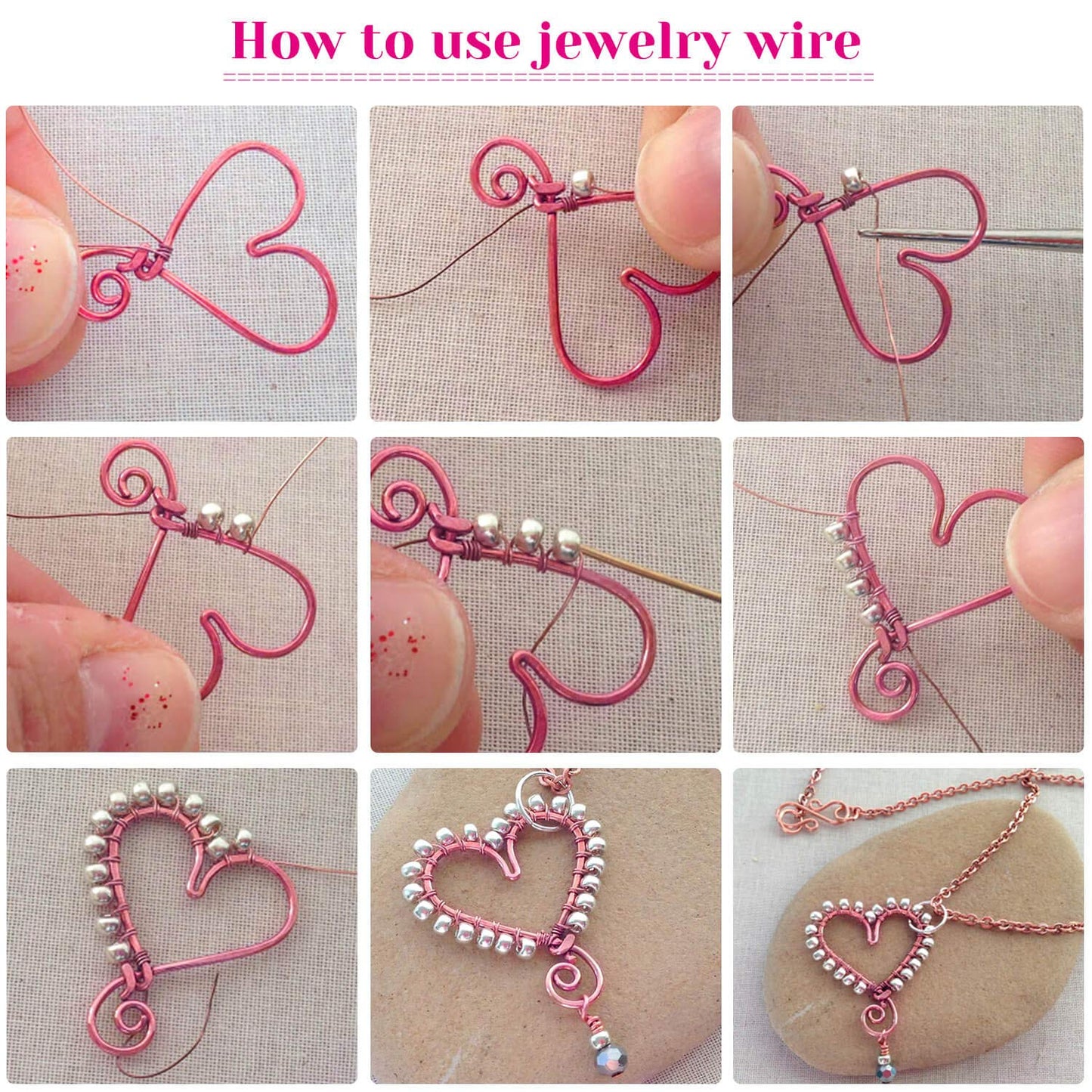 Anezus 18 Gauge Jewelry Wire for Jewelry Making, Anezus Craft Wire Tarnish Resistant Copper Beading Wire for Jewelry Making Supplies and Crafting (18 Gauge, Rose Gold)