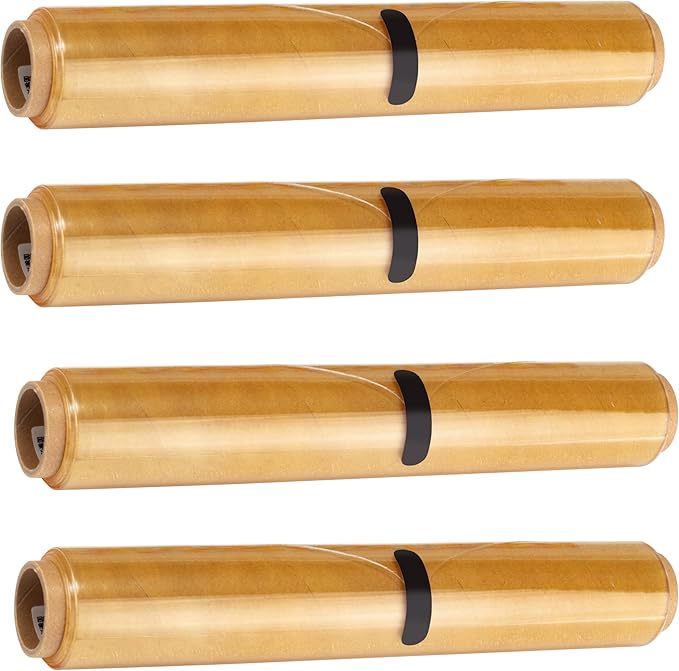 ChicWrap Professional Plastic Wrap Refill Rolls - 4 Pack, 12" x 250' BPA-Free Clear Wrap - Microwave Safe, Air-Tight Seal for Food Preservation - Ideal for ChicWrap Dispensers, Food Storage & Wrapping