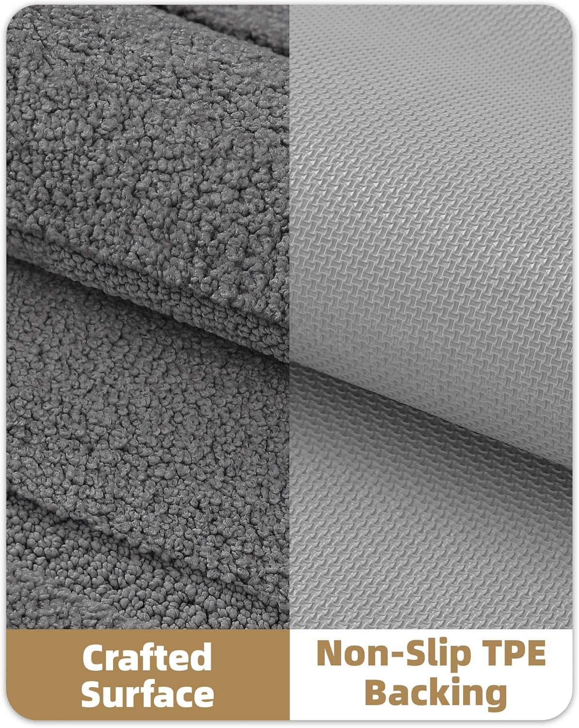 Color&Geometry Ultra Soft Plush Bathroom Rugs Non Slip Washable Bath Mat with Rubber Backing, Fluffy Absorbent Machine Carpet for Bathroom Floor, Tub and Shower, 24"x36", Dark Grey