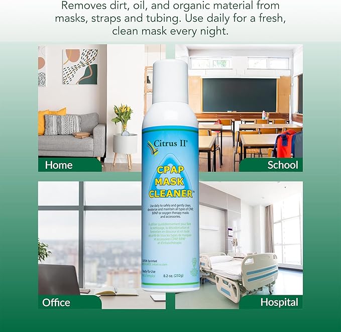 Citrus II CPAP Cleaning Spray - Cleaning Solution BIPAP, CPAP Masks - Safe, Gentle and Effective - Removes Dirt and Oil - Natural Ingredients - 8.2 Oz