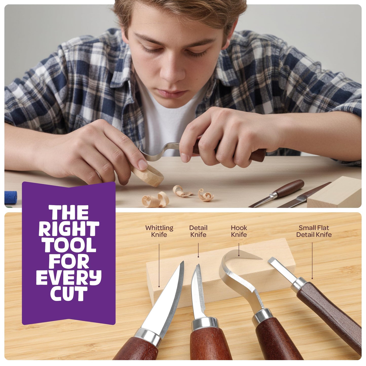 Wood Whittling Kit - Wood Carving Tools - Crafts for Adults - Easter Unique Gifts - Teen Boy Gifts - Birthday Gift Ideas for Women - Hobbies DIY Kits for Adults, Boys, Girls, Women, & Men