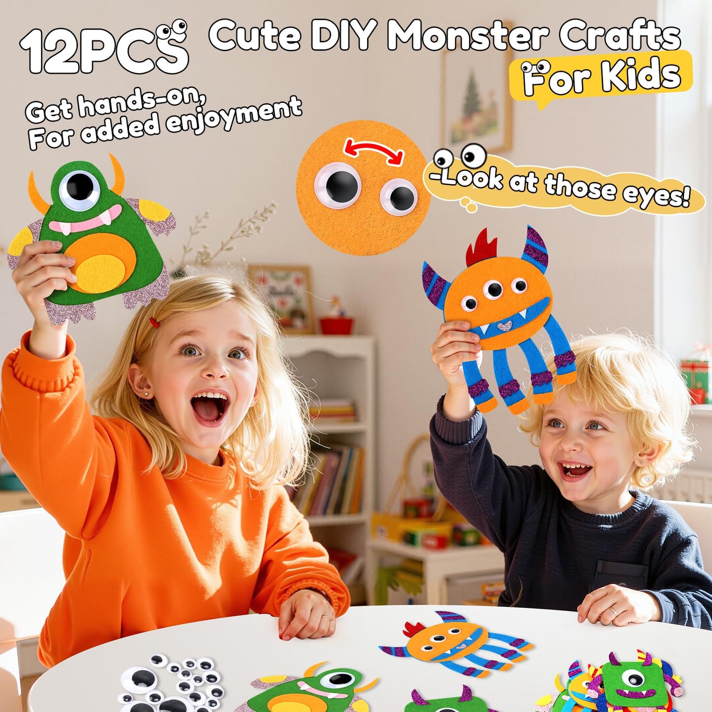 YOTOY Felt Sewing Kit for Kids - Toddler Arts & Crafts for Ages 3-5 - Girls Boys 4-6 Birthday Gift - DIY Beginner Needle and Thread Kit - DIY Kid Craft Activities Ages 3 4 5 6 Years