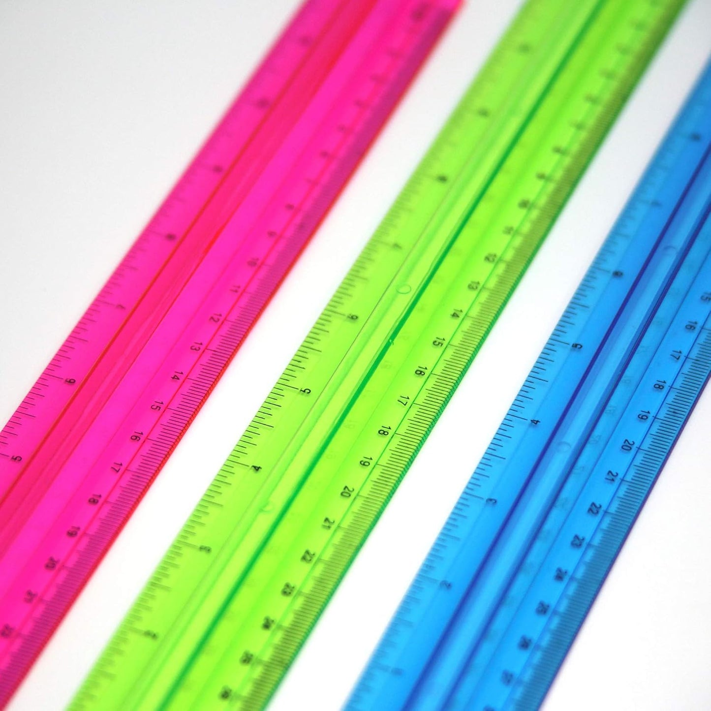 BAZIC Products Plastic Ruler 12" (30cm) w/Handle Grip, Inches Centimeter Metric Measuring Drafting Rulers, 288-Packs