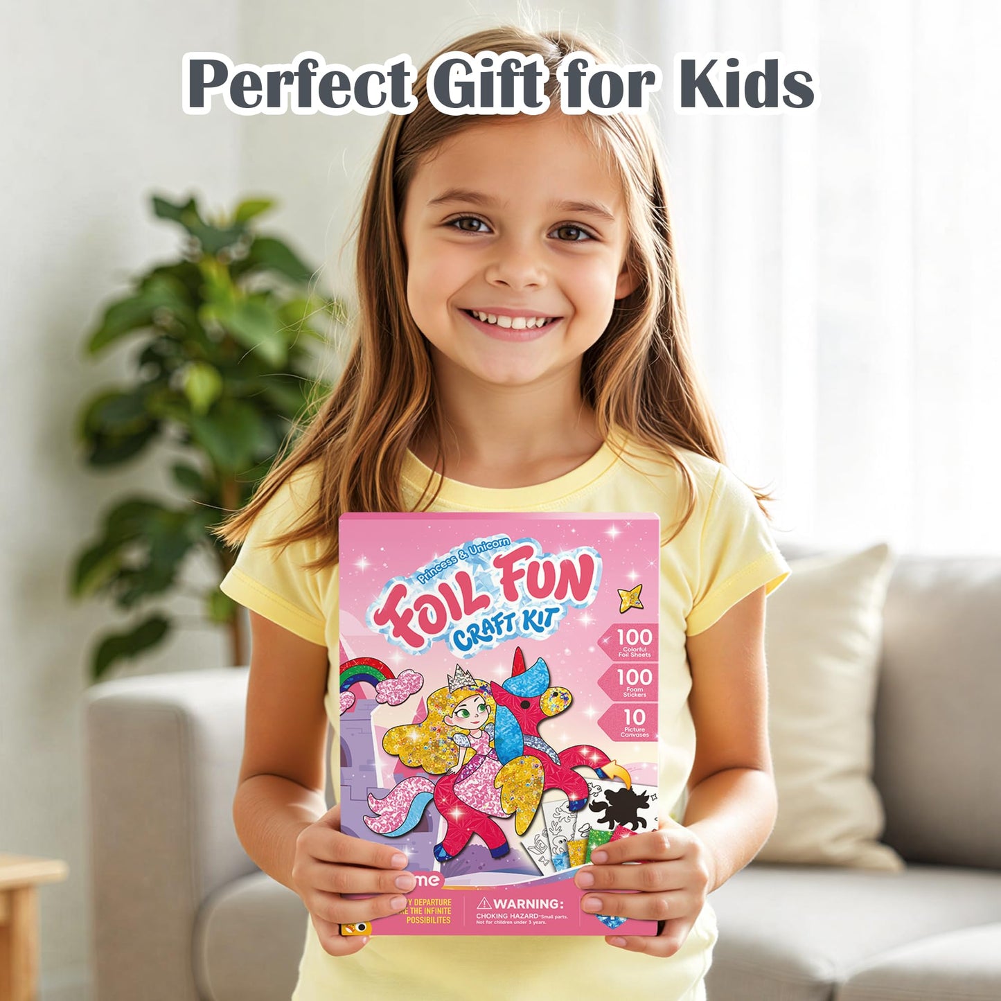 Timetome Foil Craft Kit for Kids, Princess & Unicorn Foil Art Set for Ages 4–8, No Mess Creative Arts and Crafts, Easy Peel Stick Foil Pictures, Gift for Girls 5-10