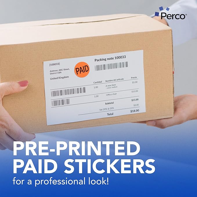 Perco Fluorescent Red 1-Inch Round Paid Promotional Retail Stickers — 1,000 Perforated Labels per Roll — for Supermarkets, Retail Businesses, Inventory Control, and Storefront Labeling — Made in USA