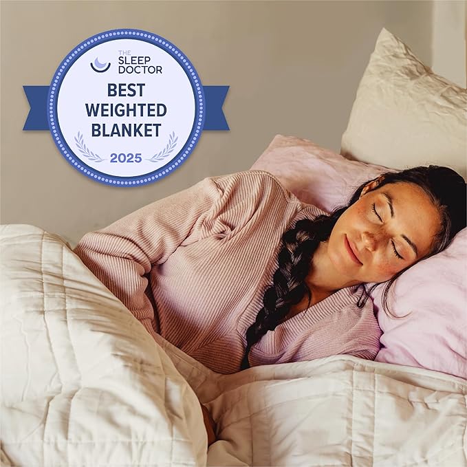 Baloo Weighted Blanket for Adults 20 lb (Moss, 60"x80") | Cool & 100% Cotton | Machine Washable & Dryer Safe | Glass Microbead Fill