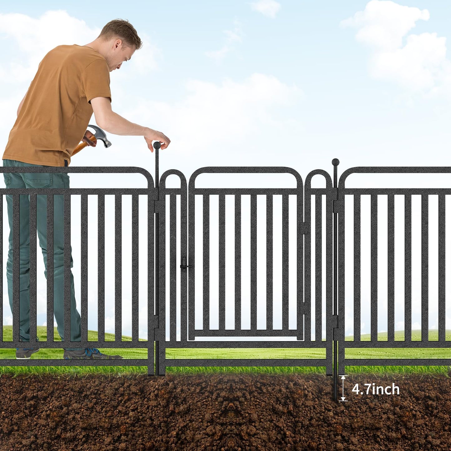 GDKASRNY Thickened Dog Playpen Foldable Metal Yard Fence32/43inch Compact Portable Animal Barrier Fence for Indoor Outdoor (24 Panels, 32 inch)
