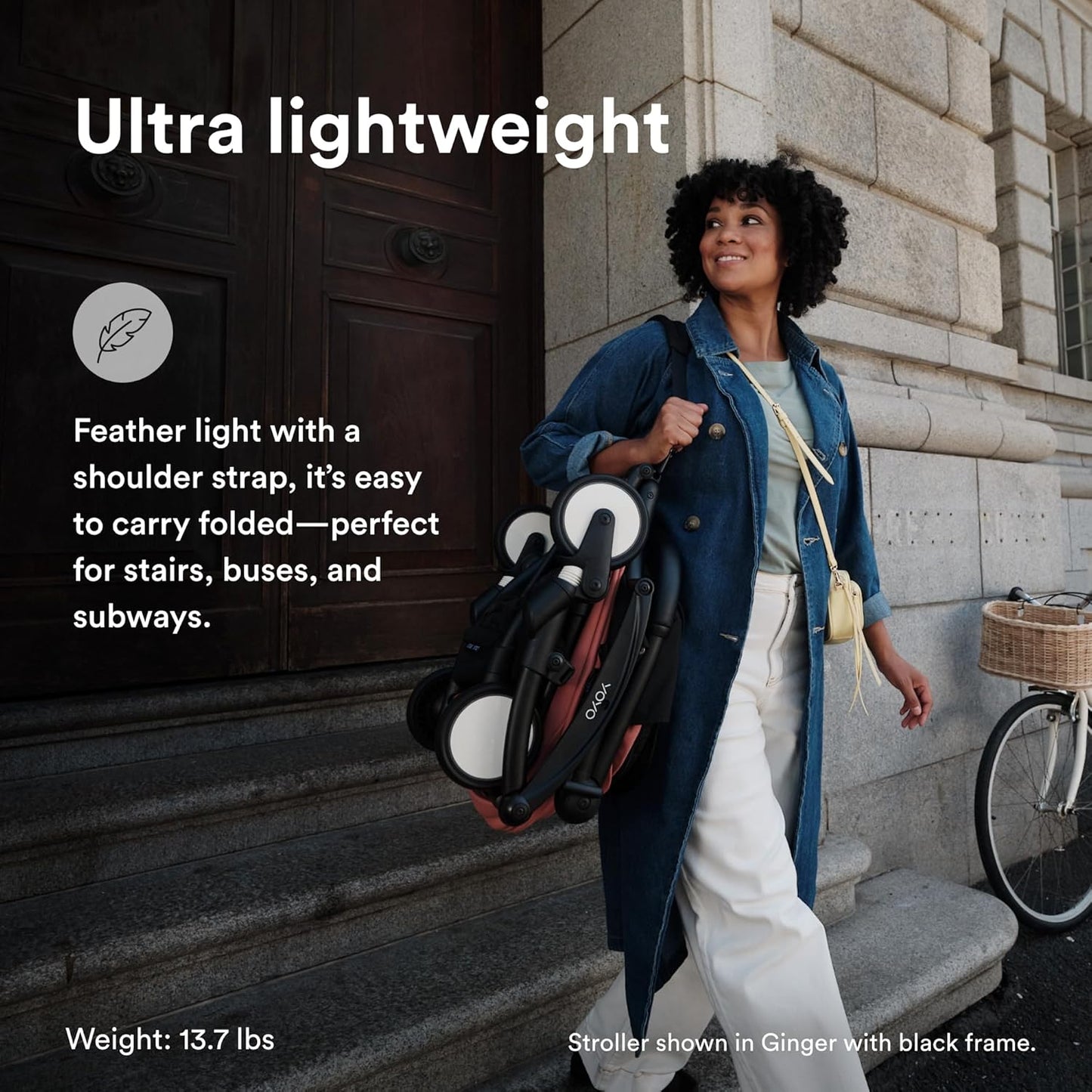 Stokke YOYO3 Stroller from 6 Months - Includes White Frame/Aqua Seat Cushion + Canopy - Folds in & Out in a Flash - Light & Compact - Carry-On Compatible