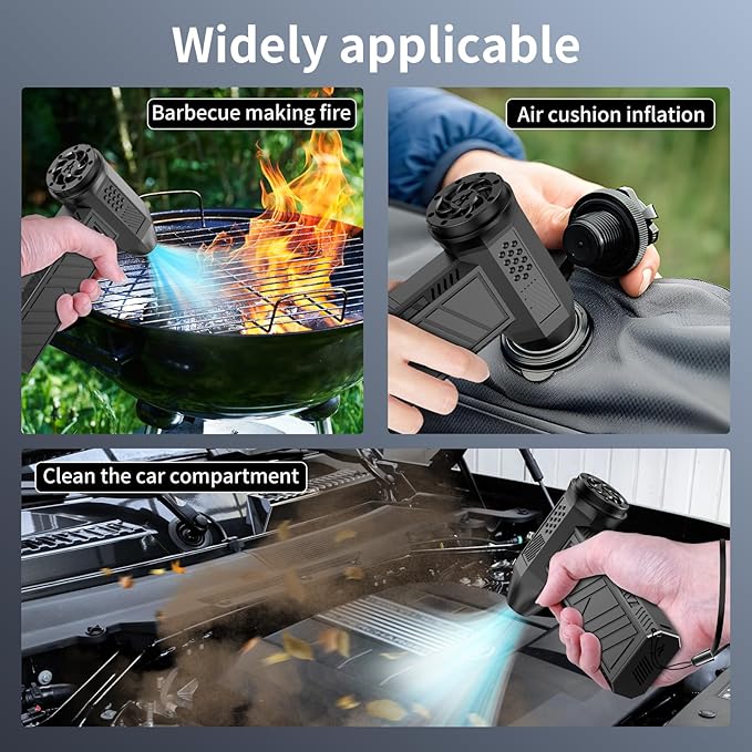 Compressed Air Duster, 180000RPM Electric Air Duster for Cleaning Keyboard&PC, Compressed Air Duster for PC with Illumination, Air Blower dusters for Laptop, Car and Home