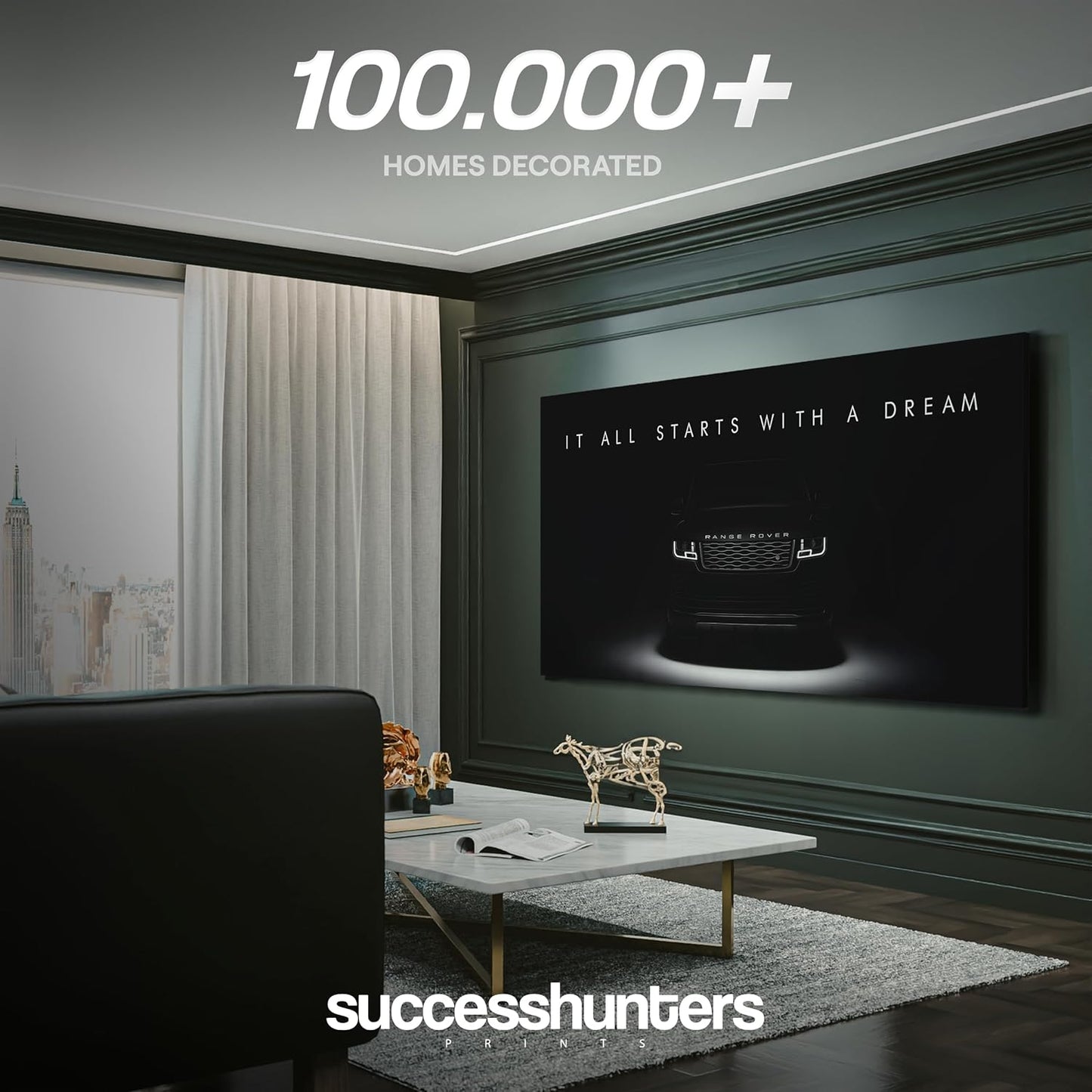 Motivational Wall Art for Office, Super Car Art Canvas, Inspirational Automotive Decor for Range Rover Sportscar Lovers, Motivational Wall Decor for Office and Home, Car Poster (20" x 40" in)