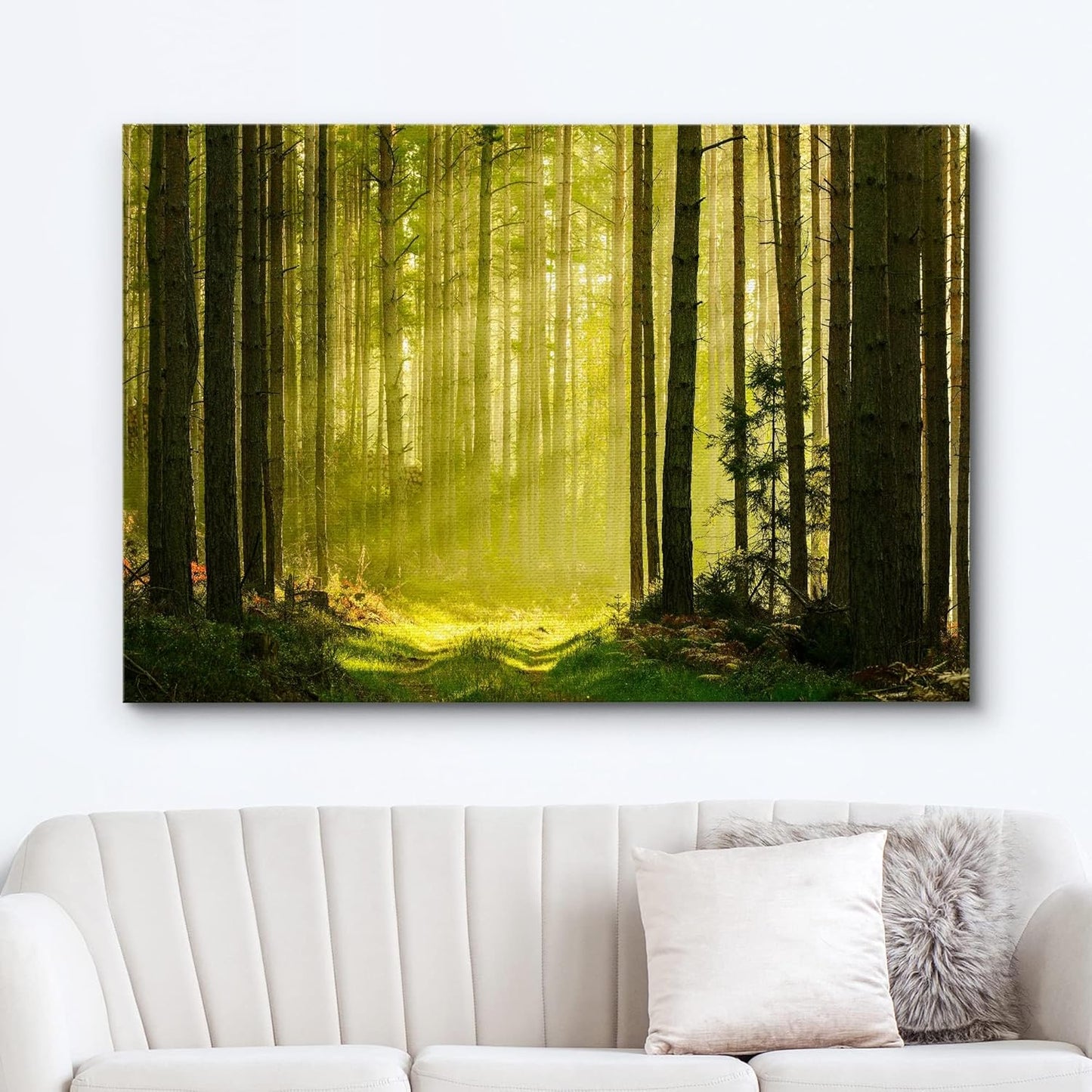 wall26 Canvas Print Wall Art Springtime Summer Sunlight Green Forest Nature Wilderness Photography Realism Earth Scenery Rustic Scenic Landscape Colorful for Living Room, Bedroom, Office - 12"x18"